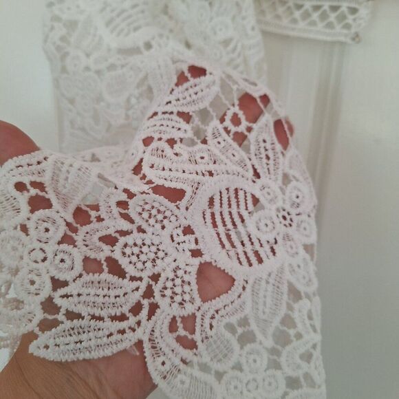 Boohoo cropped knitted lacey‎ top long sleeve size 8 - Picture 5 of 8